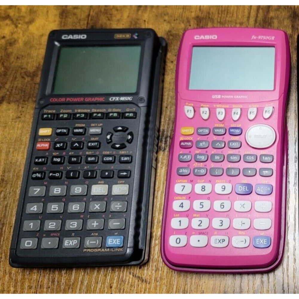 Lot Of  2 Casio Fx-9750GII Casio CFX-9850G Power Graphic Graphing Calculators